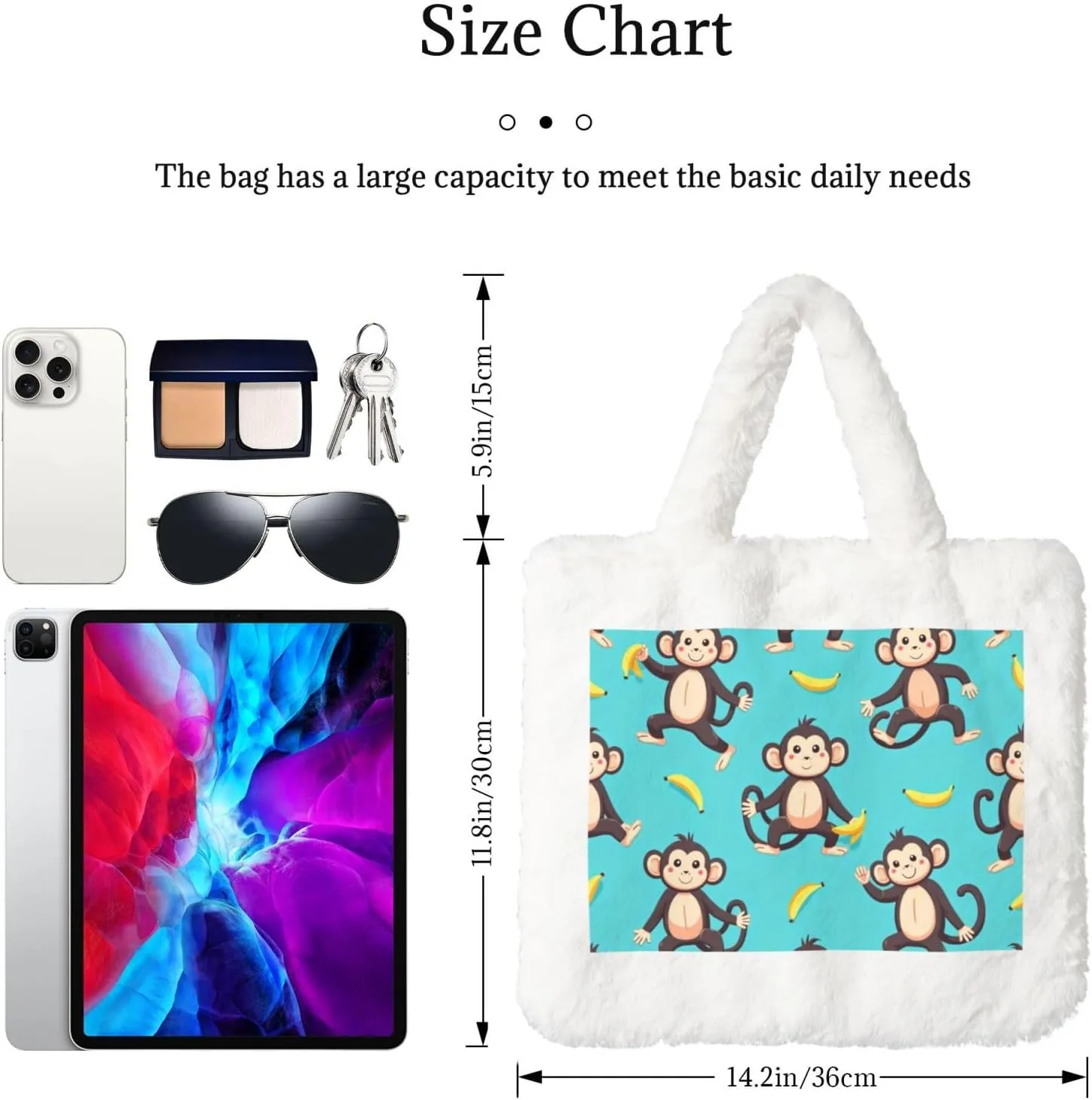 Fluffy Bag Fluffy Shoulder Bag Furry Plush Handbag Faux Fur Flower Tote Bag for Ladies Women