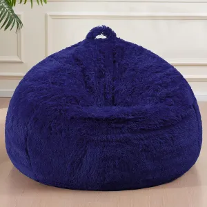 Fluffy Faux Fur Toy Storage Bags Cover, Washable Cover Bean Bag Chairs for Adults Kids Teens, Comfy Toddler Bean Bag Chair Bean Bag for Living Room Bedroom Dorm