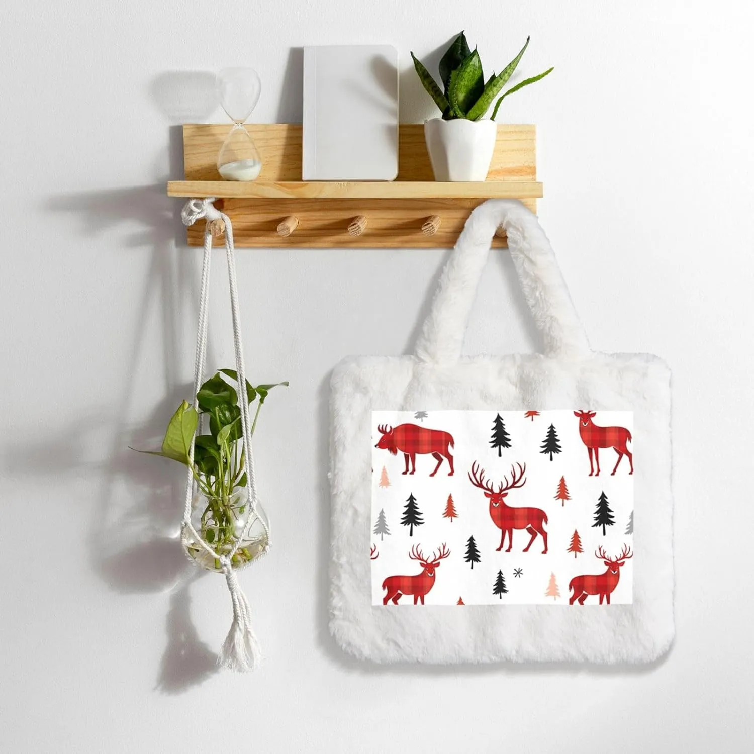 Fluffy Shoulder Bag Plush Bags Women Ladies Tote Bag Fluffy White Furry Purse Handbag for Autumn Winter