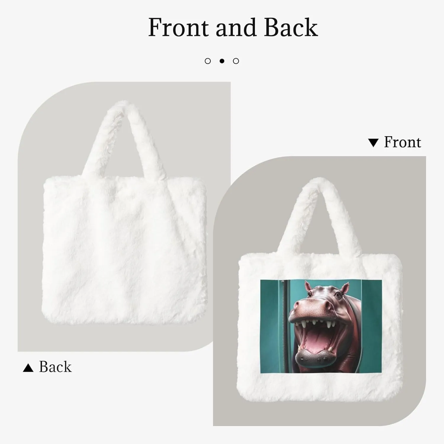 Fluffy Tote Bag for Women, Cute Fuzzy Tote Handbag Faux Fur Bag Furry Purse
