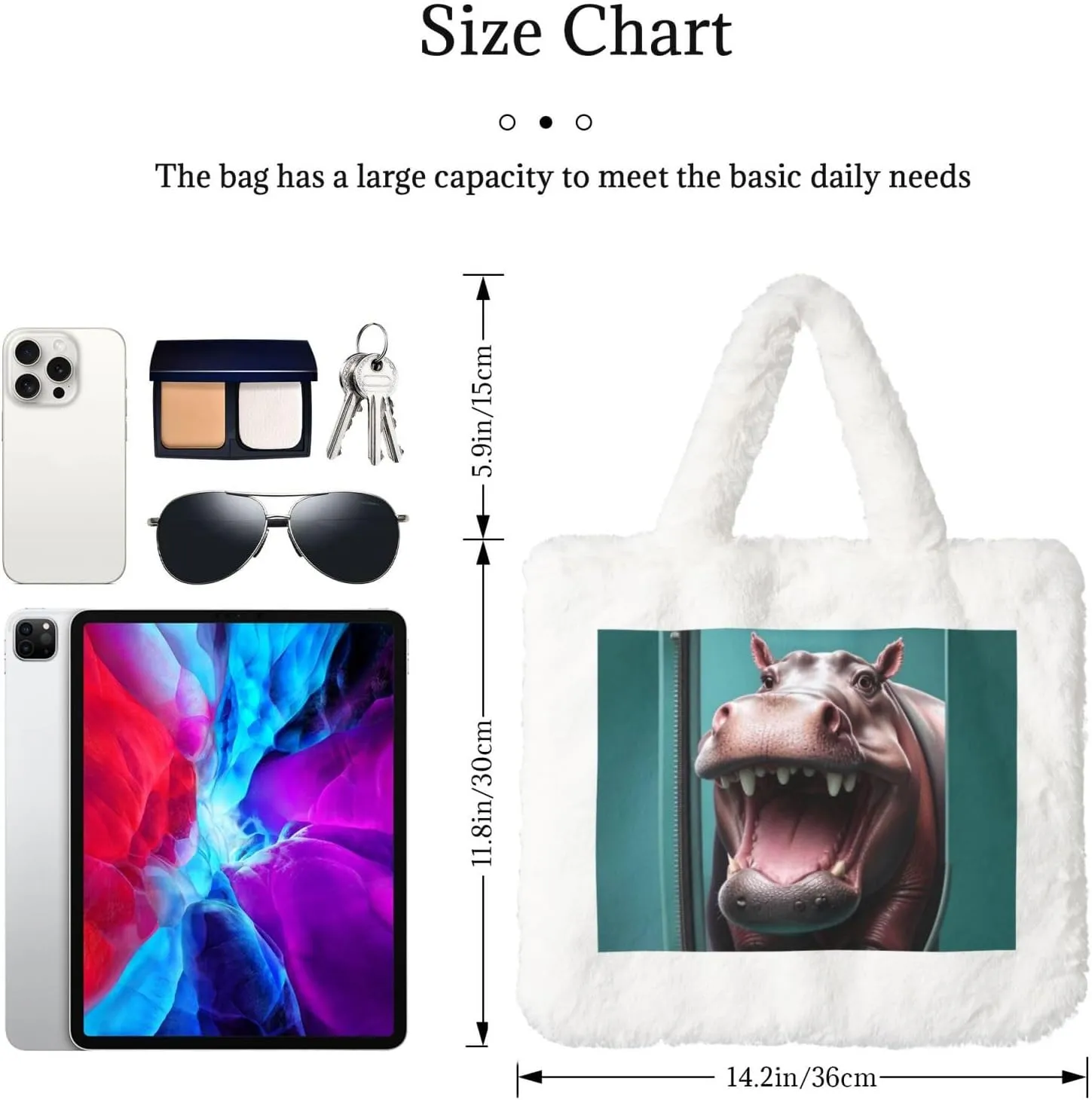 Fluffy Tote Bag for Women, Cute Fuzzy Tote Handbag Faux Fur Bag Furry Purse