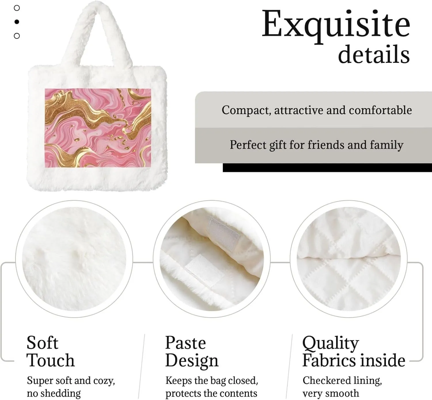 Fluffy Tote Bag for Women Plush Shoulder Purses Ladies Faux Fur Bag Top Handle Satchel Handbag Fall Winter