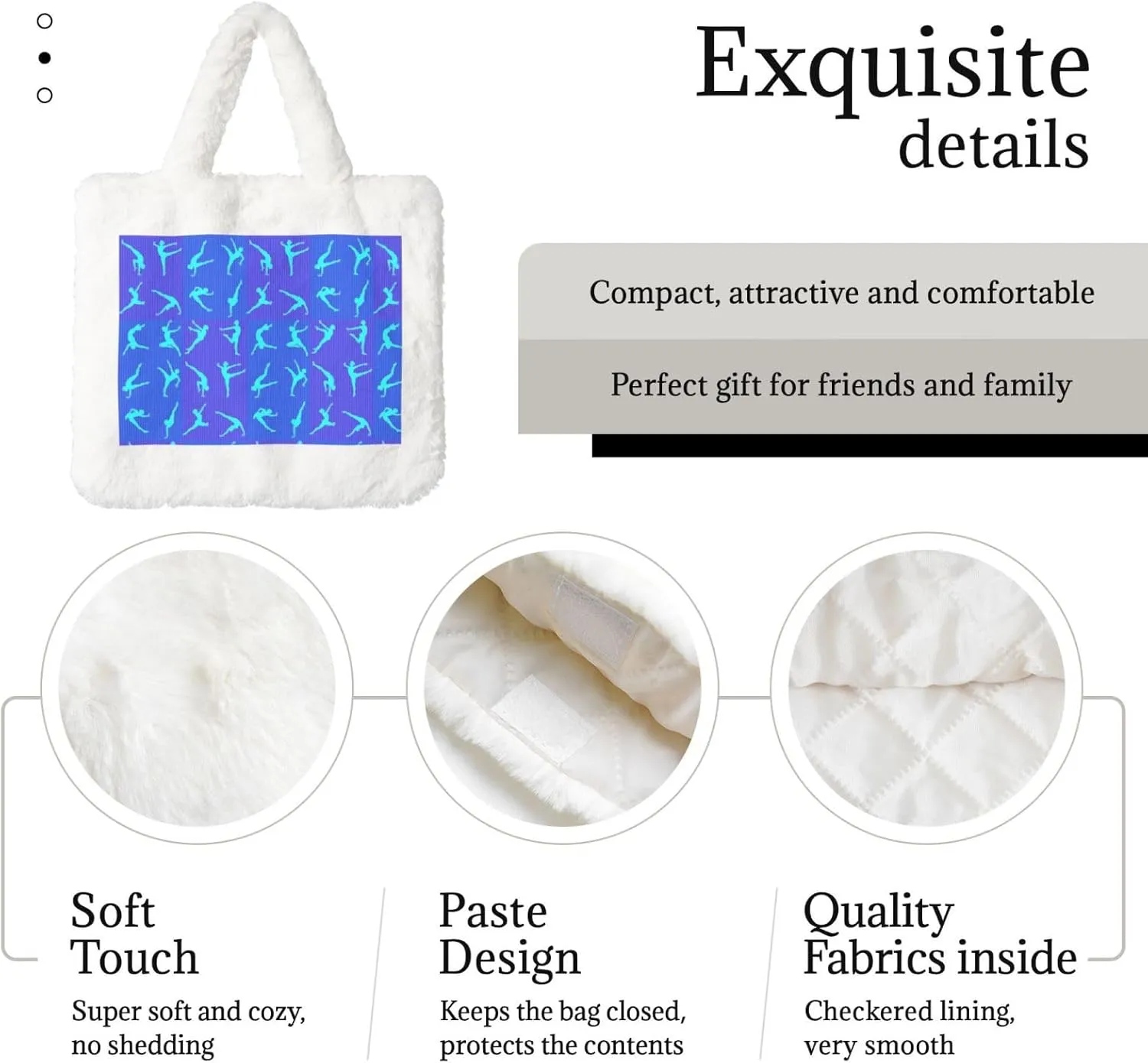 Fluffy Tote Bag Ladies Shoulder Bag Women Furry Tote Bag Plush Handbag Women Cute Bag for Women