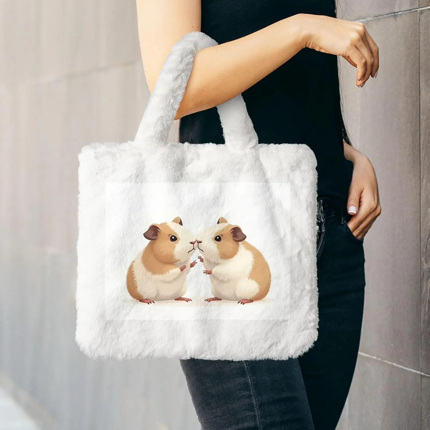 Fluffy Tote Bag Ladies Shoulder Bag Women Furry Tote Bag Plush Handbag Women Cute Bag for Women