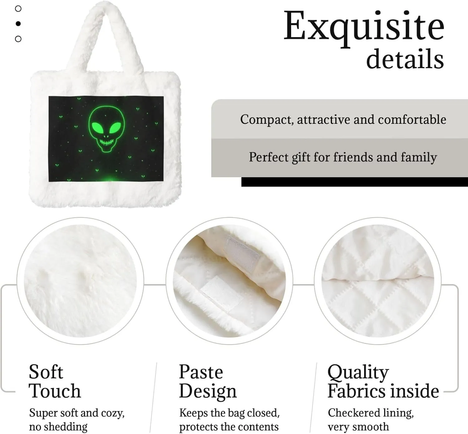 Fluffy Tote Bag, Winter Furry Purse for Women Faux Fur Bag Plush Purse Fuzzy Shoulder Handbag