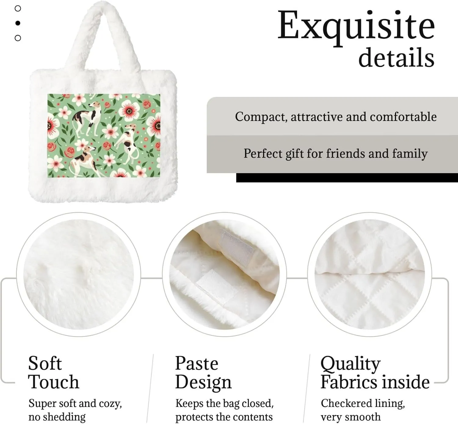 Fluffy Tote Bag, Winter Furry Purse for Women Faux Fur Bag Plush Purse Fuzzy Shoulder Handbag
