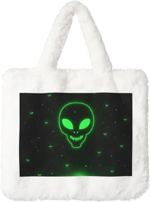 Fluffy Tote Bag, Winter Furry Purse for Women Faux Fur Bag Plush Purse Fuzzy Shoulder Handbag