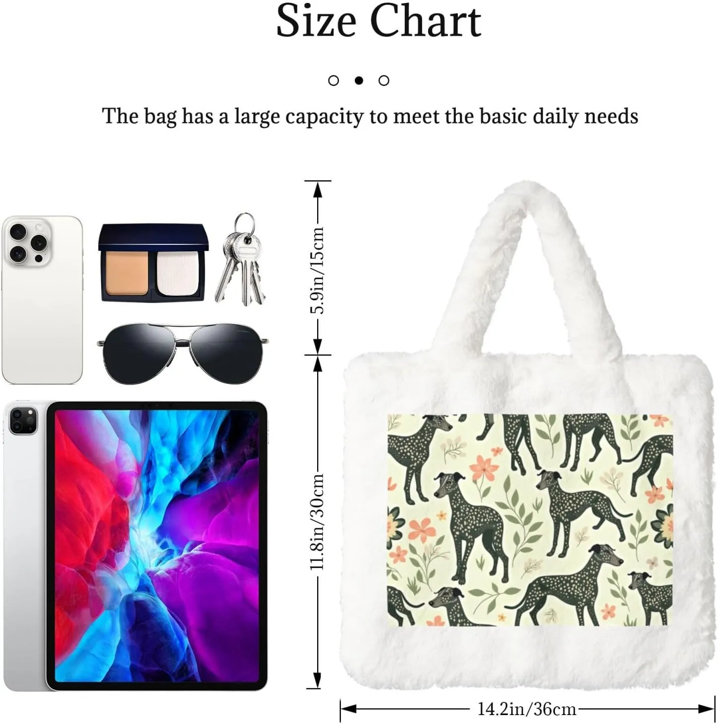 Fluffy Tote Bag, Winter Furry Purse for Women Faux Fur Bag Plush Purse Fuzzy Shoulder Handbag