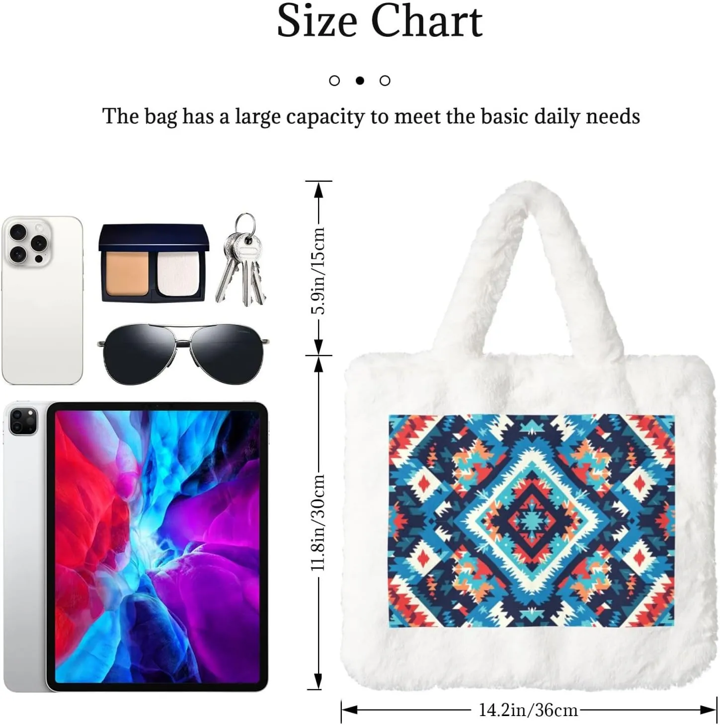 Fluffy Tote Bag, Winter Furry Purse for Women Faux Fur Bag Plush Purse Fuzzy Shoulder Handbag