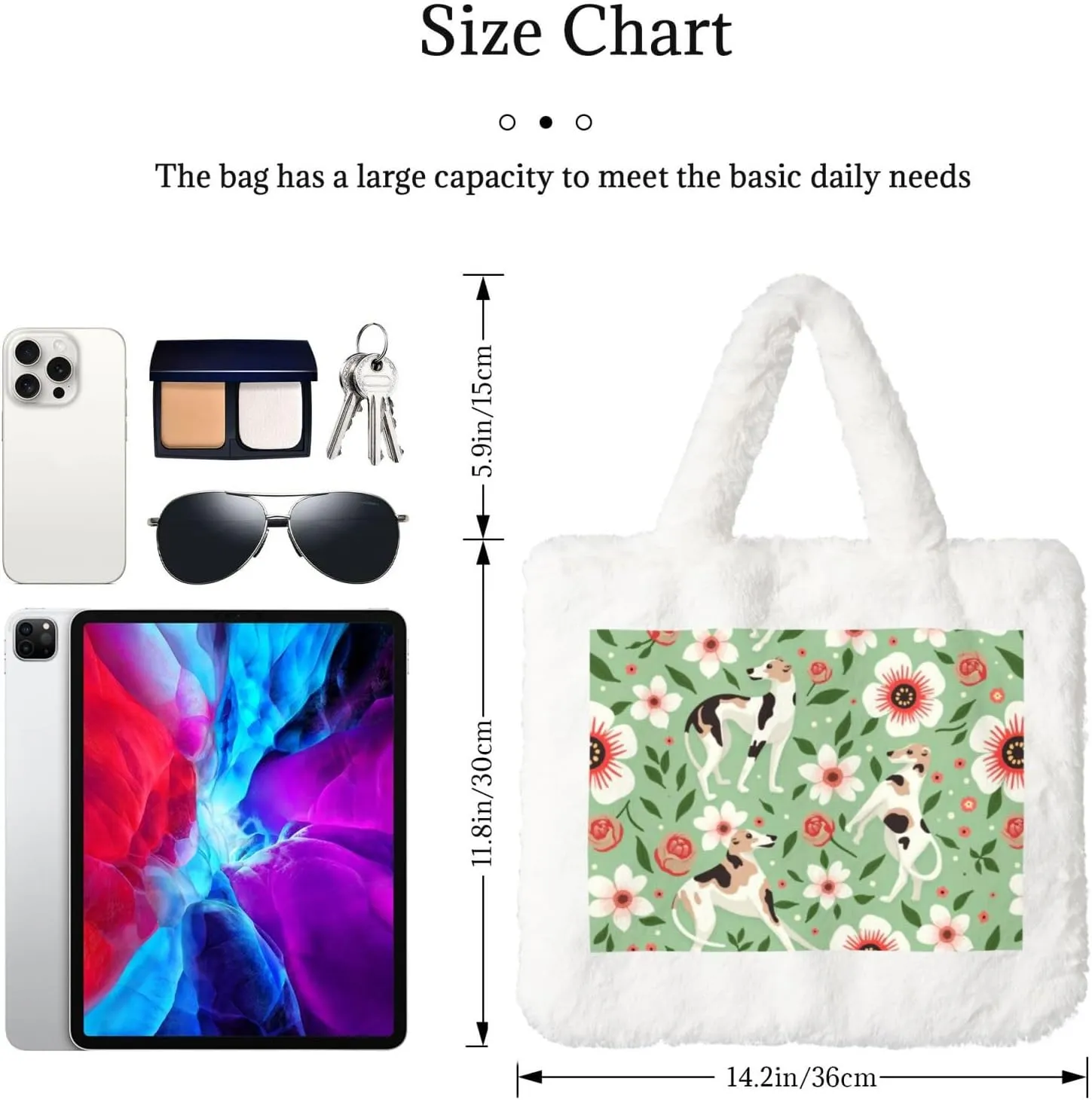 Fluffy Tote Bag, Winter Furry Purse for Women Faux Fur Bag Plush Purse Fuzzy Shoulder Handbag