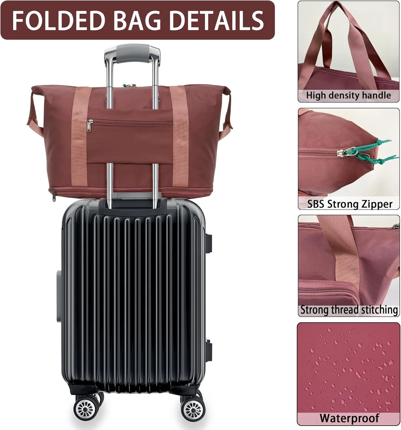Foldable Travel Duffel Bag Expandable collapsible Luggage Large Capacity Lightweight Oxford Fabric Waterproof Men and Women