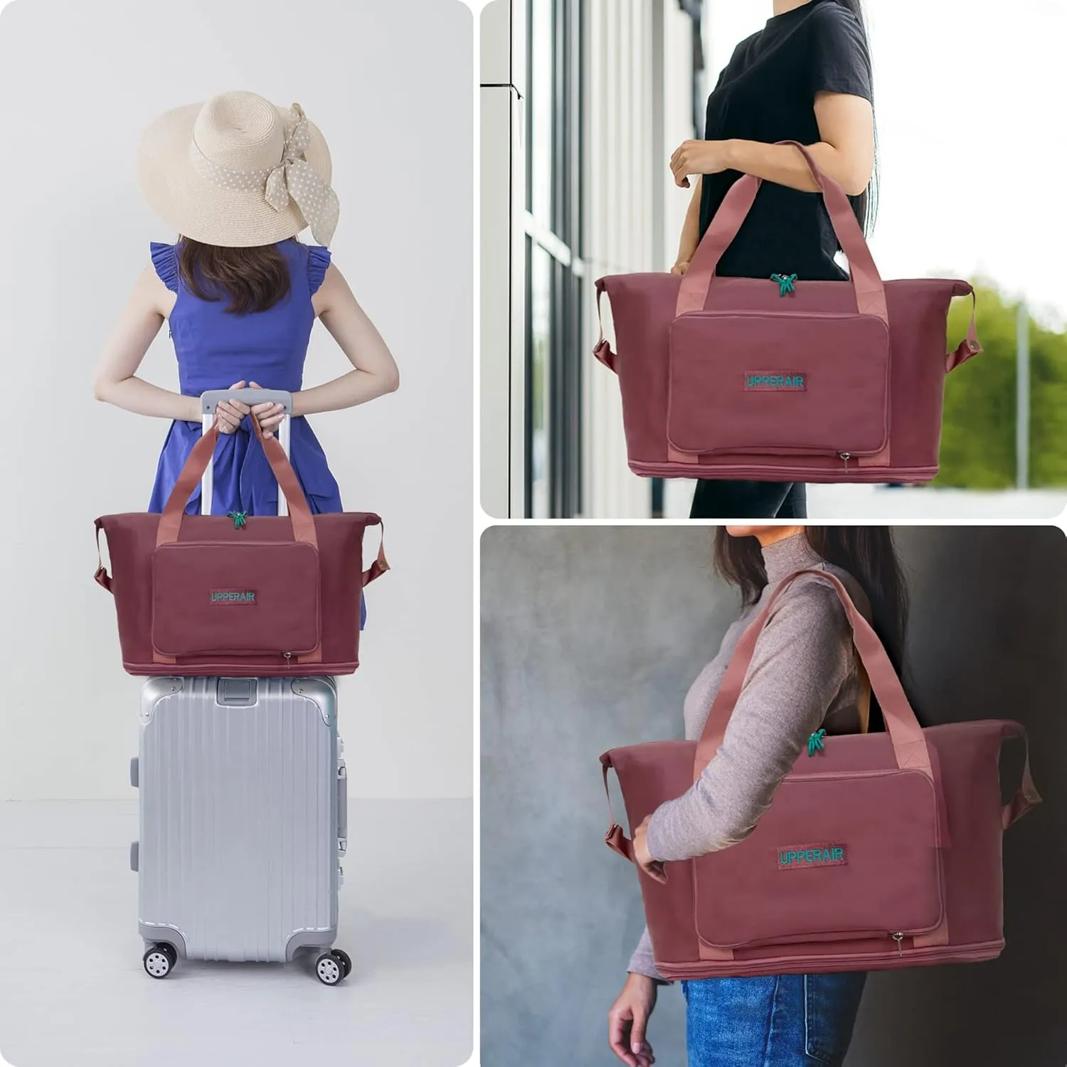 Foldable Travel Duffel Bag Expandable collapsible Luggage Large Capacity Lightweight Oxford Fabric Waterproof Men and Women