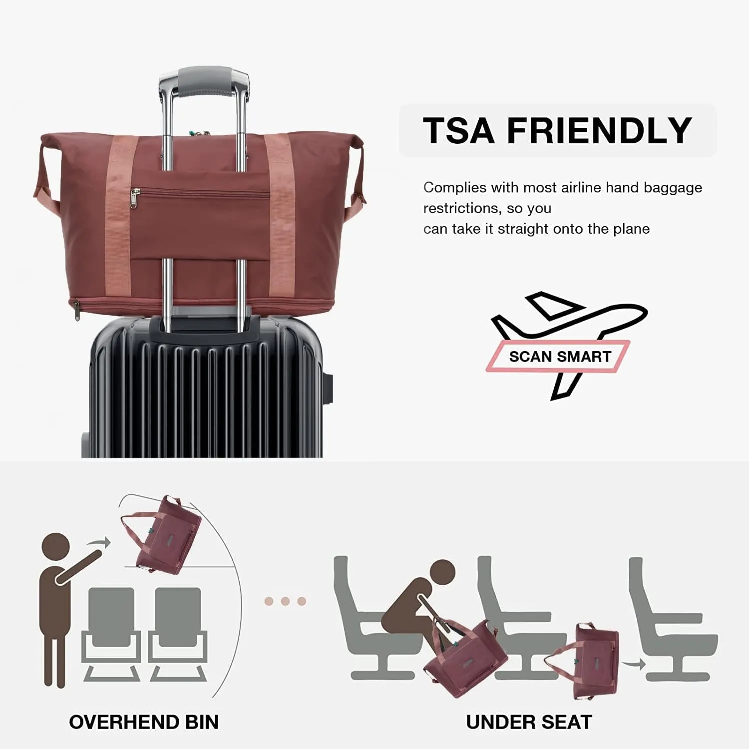 Foldable Travel Duffel Bag Expandable collapsible Luggage Large Capacity Lightweight Oxford Fabric Waterproof Men and Women