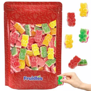 Fruidles Triple Sour Gummy Bears Candy, Delicious Multi-Layered, Sugar Coated Flavored Gummies (2 Pounds)