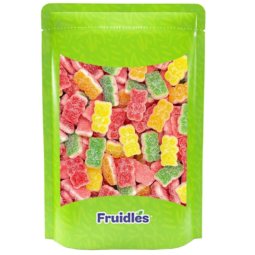 Fruidles Triple Sour Gummy Bears Candy, Delicious Multi-Layered, Sugar Coated Flavored Gummies (2 Pounds)