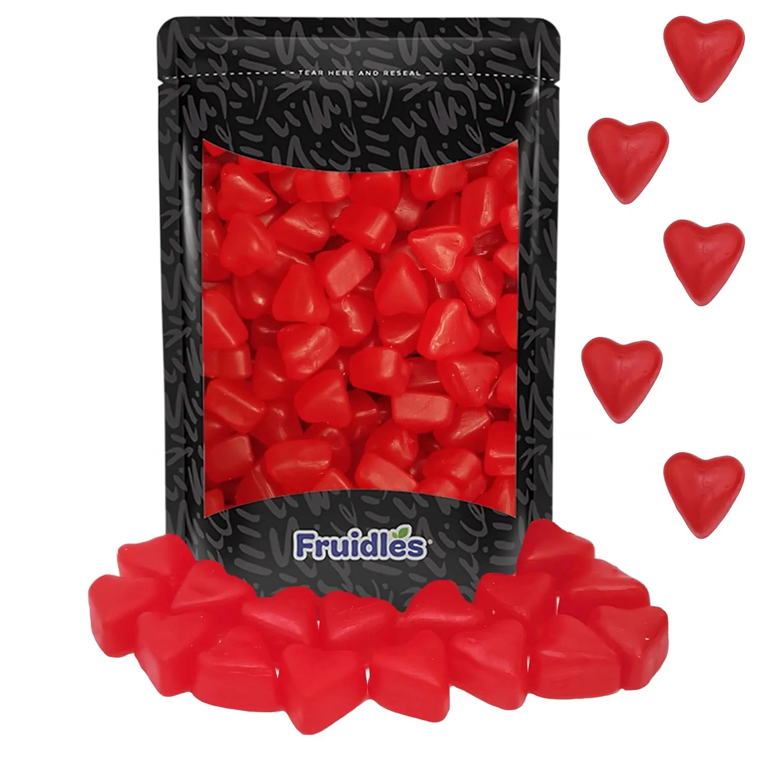 Fruidles Valentine's Cherry JuJu Hearts Jelly, Delicious Gummy Candy, Fun and Festive Holiday Snacking, Party Favor (1 Pound)