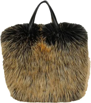 Furry Tote Bag for Women - Y2K Fluffy Shoulder Handbag with Faux Fur Top Handle