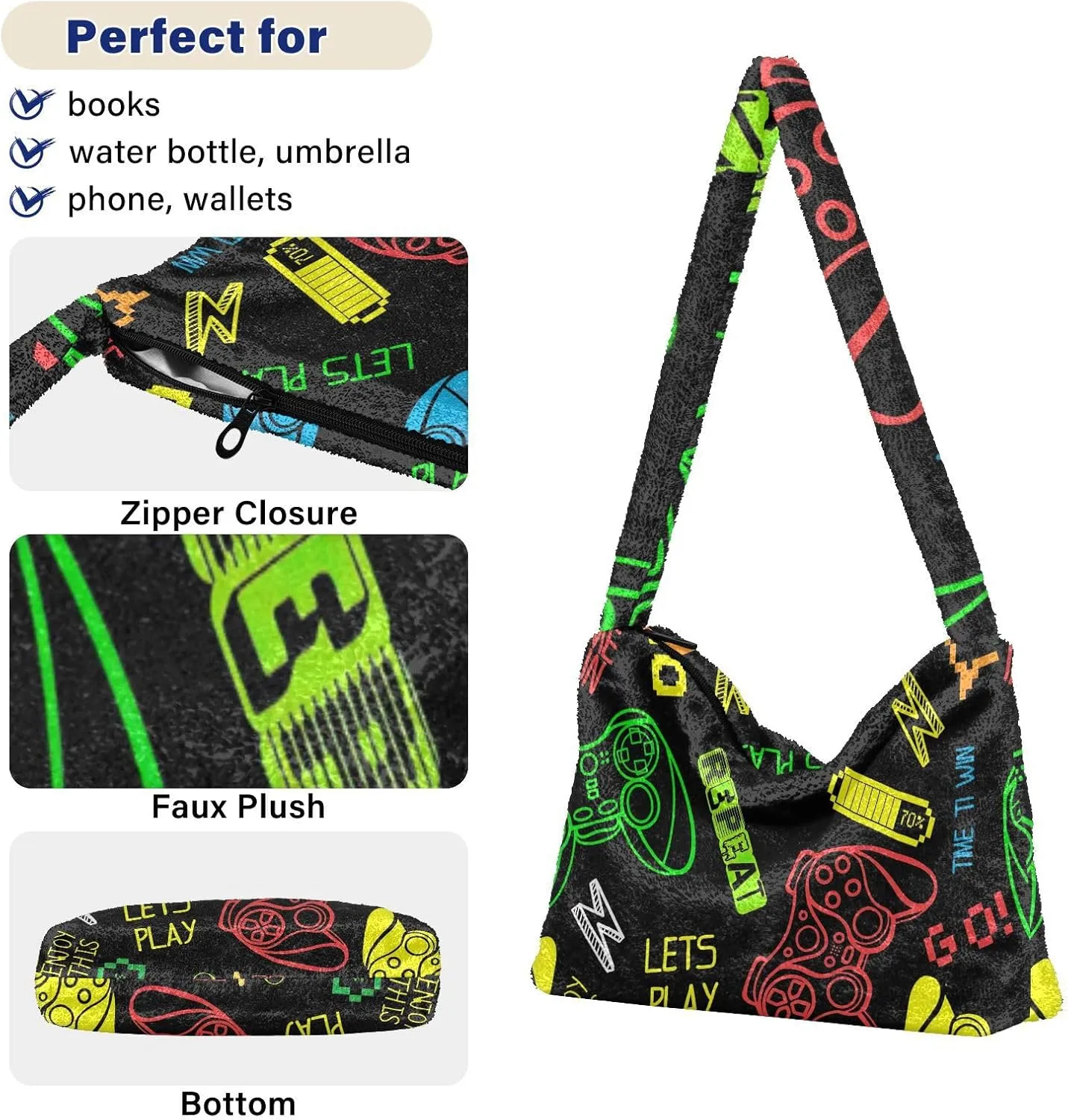 GAIGEO Skateboard Bright Ladies Shoulder Handbags, Shoulder Bag with Pocket, Autumn Handbags