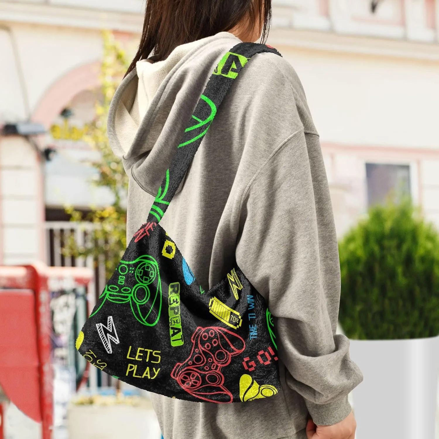 GAIGEO Skateboard Bright Ladies Shoulder Handbags, Shoulder Bag with Pocket, Autumn Handbags