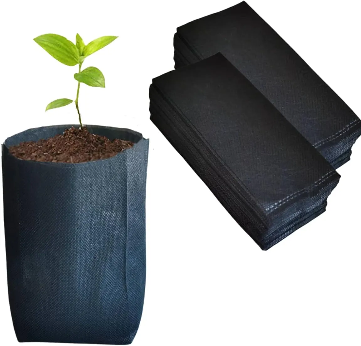 gardtree Plant Nursery Bags 7” x 7.87” 150PCS, Non-Woven Biodegradable Plant Grow Bags Fabric Seedling Starter Bags for Vegetable Flower Fruit Saplings Tree, Home Garden Supply
