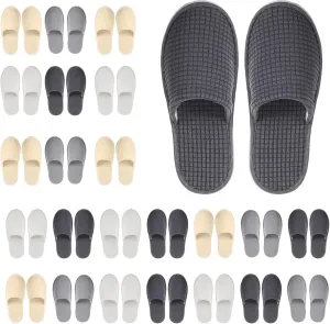 Geyoga 24 Pairs House Slipper for Guest Washable Reusable Soft Non Slip Disposable Slipper for Travel Hotel Spa Wedding Party Shoeless Home Coral Fleece