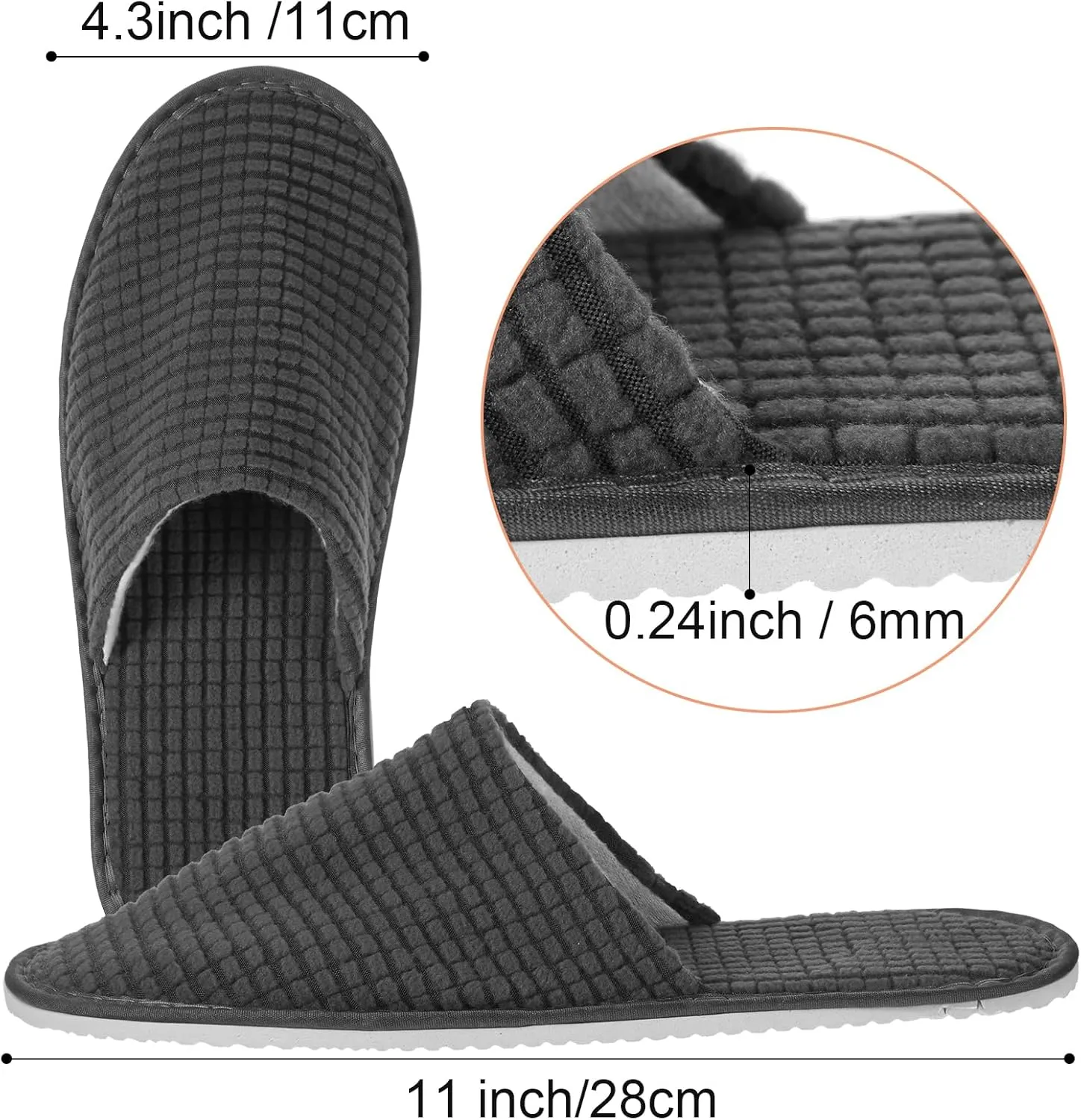 Geyoga 24 Pairs House Slipper for Guest Washable Reusable Soft Non Slip Disposable Slipper for Travel Hotel Spa Wedding Party Shoeless Home Coral Fleece