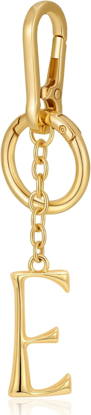 Gold Letter Keychain for Women, Initial A-Z Enamel Bag Charm Fashion Cute Keychain for Handbag Accessories Gifts