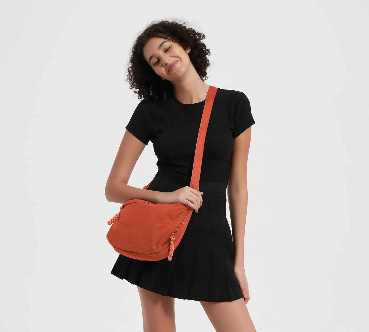 GRPKSSIB Nylon Crescent Bag Hobo Crossbody Bags Casual Sling Bag Slouchy Shoulder Bags Travel Messenger Bag for Women Men