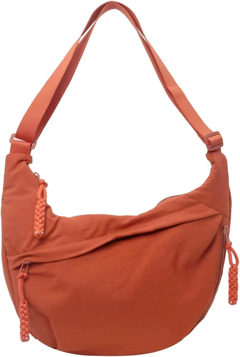 GRPKSSIB Nylon Crescent Bag Hobo Crossbody Bags Casual Sling Bag Slouchy Shoulder Bags Travel Messenger Bag for Women Men