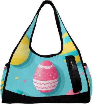 Gym Bags for Men,Travel Duffel Bags for Women,Colored Print Egg Easter,Workout Bag