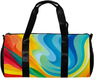 Gym Bags for Men,Travel Duffel Bags for Women,Colored Stripes Rainbow,Workout Bag