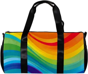 Gym Bags for Men,Travel Duffel Bags for Women,Colored Stripes Rainbow,Workout Bag