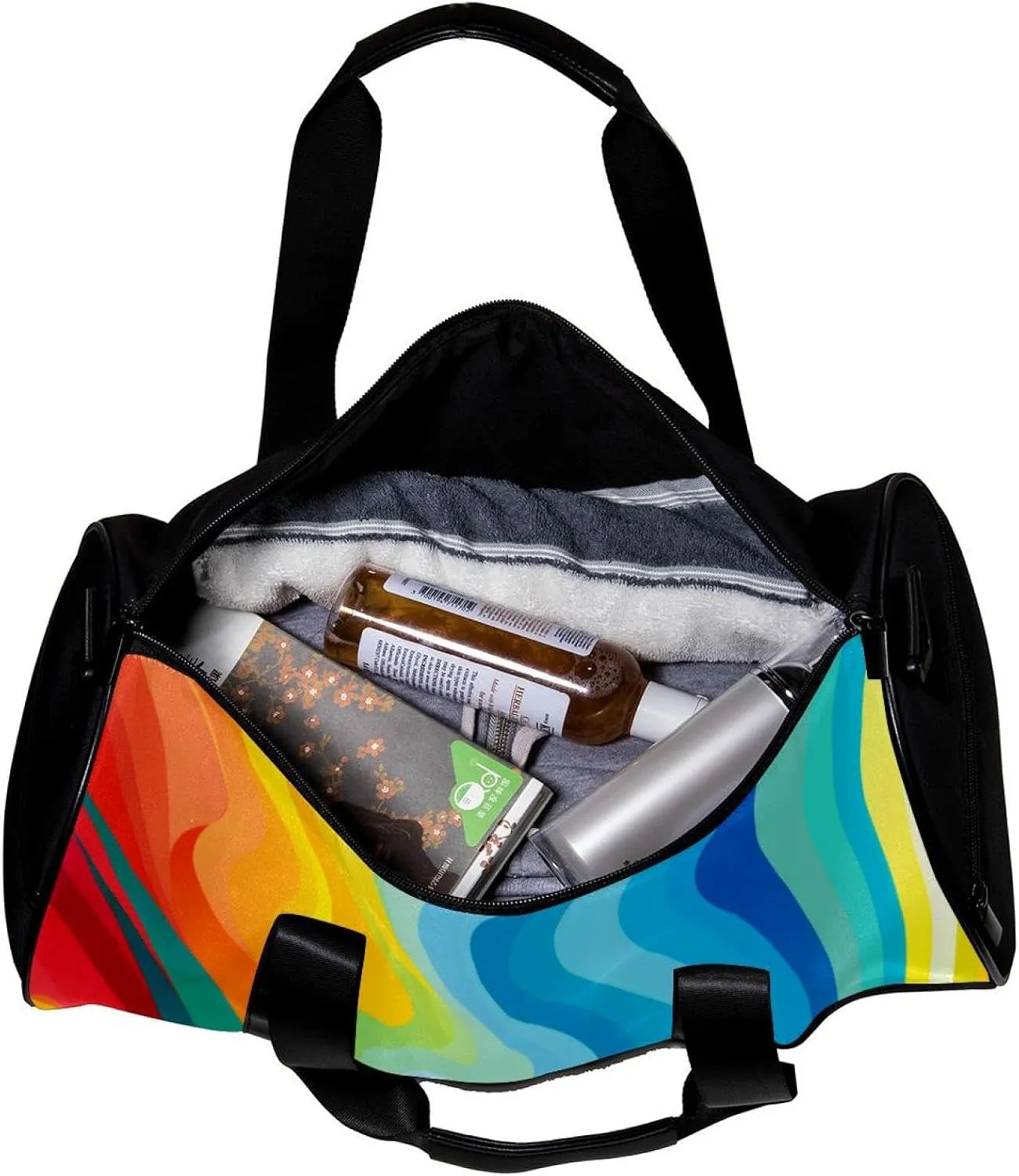 Gym Bags for Men,Travel Duffel Bags for Women,Colored Stripes Rainbow,Workout Bag