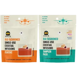 Hail M Cocktails Old Fashioned Infusion Bags - 5 Citrus Variety Infusions & 5 Old Fashioned Infusions, Handcrafted with Real Fruit, Small Batch, Alcohol Not Included, Premium Ingredients - 10 Sachets