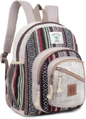 Handmade Natural Hemp Nepal Backpack Purse, Small Lightweight Daypack (DAYPACK1)