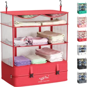 Hanging Packing Cubes for Suitcase Organizer Bags, Upgraded Nylon Fabric Portable Closet 17 * 12 * 24in, Compression Packing and Unpacking In One Step for Business Travel Essentials