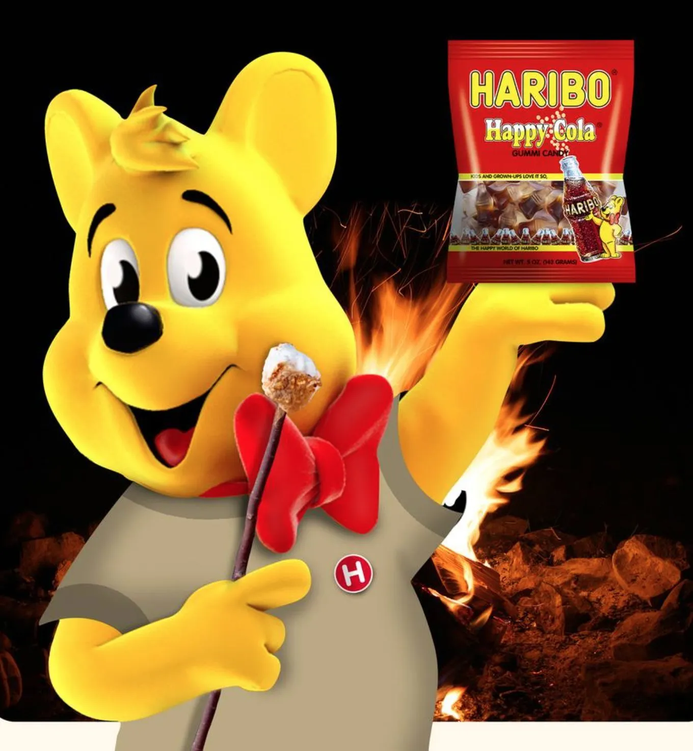 HARIBO Gummi Candy, Happy-Cola Gummy Candy Soda Bottles, 5 Ounce Share Size Bags (Pack of 12) Delicious Soft & Chewy Sweet Snacks, Classic Cola Flavor