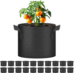 HealSmart Plant Grow Bags 5 Gallon 20-Pack, Tomoato Planter Pots with Handles, Aeration Nonwoven Fabric, Heavy Duty Gardening Planter for Vegetable, Herbs and Flowers, Black New