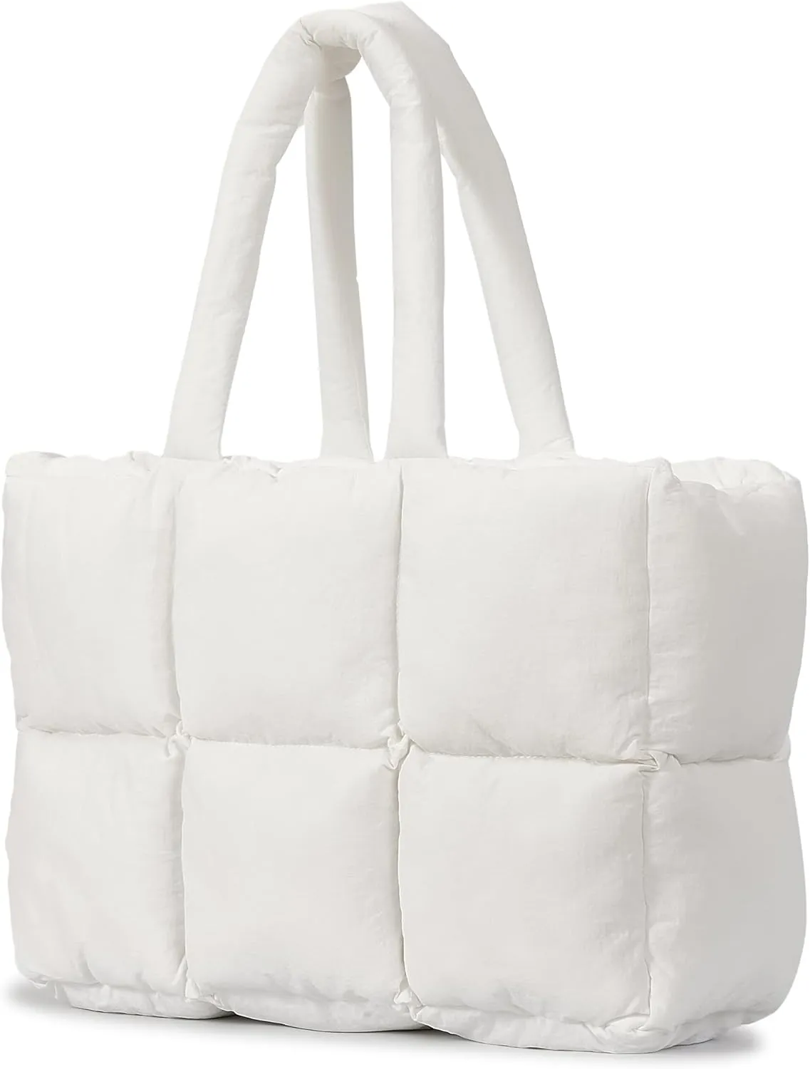 Herald Puffer Tote Bag for Women, Large Quilted Puffy Handbag Lightweight Satchel Purse for Work Travel Gym Shop
