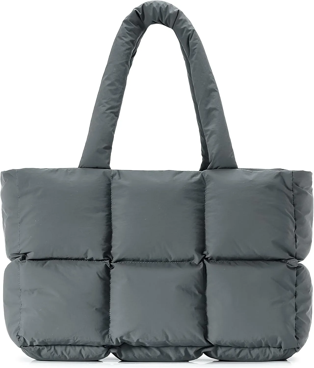 Herald Puffer Tote Bag for Women, Large Quilted Puffy Handbag Lightweight Satchel Purse for Work Travel Gym Shop