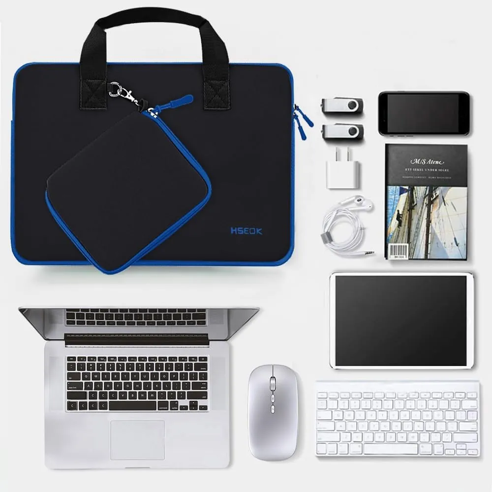 Hseok Laptop Sleeve 13.3-14 inch Case with Small Pouch, Neoprene Computer Bag Compatible with MacBook Pro 14" M4/M3/M2/M1 2025-2021, Mac Air/Pro 13.3" and Most 13-14 inch Notebooks,B01K03
