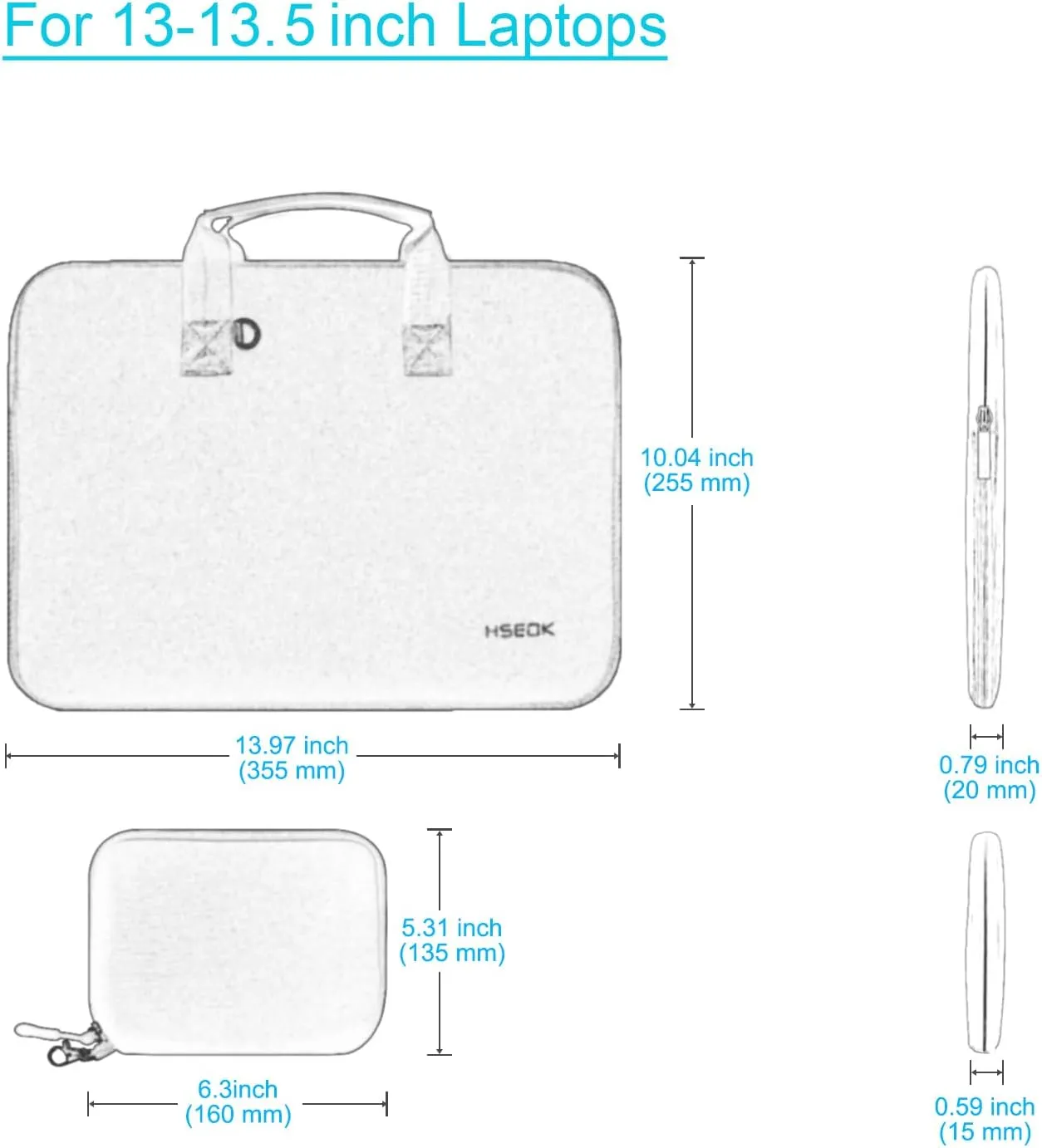 Hseok Laptop Sleeve 13.3-14 inch Case with Small Pouch, Neoprene Computer Bag Compatible with MacBook Pro 14" M4/M3/M2/M1 2025-2021, Mac Air/Pro 13.3" and Most 13-14 inch Notebooks,B01K03