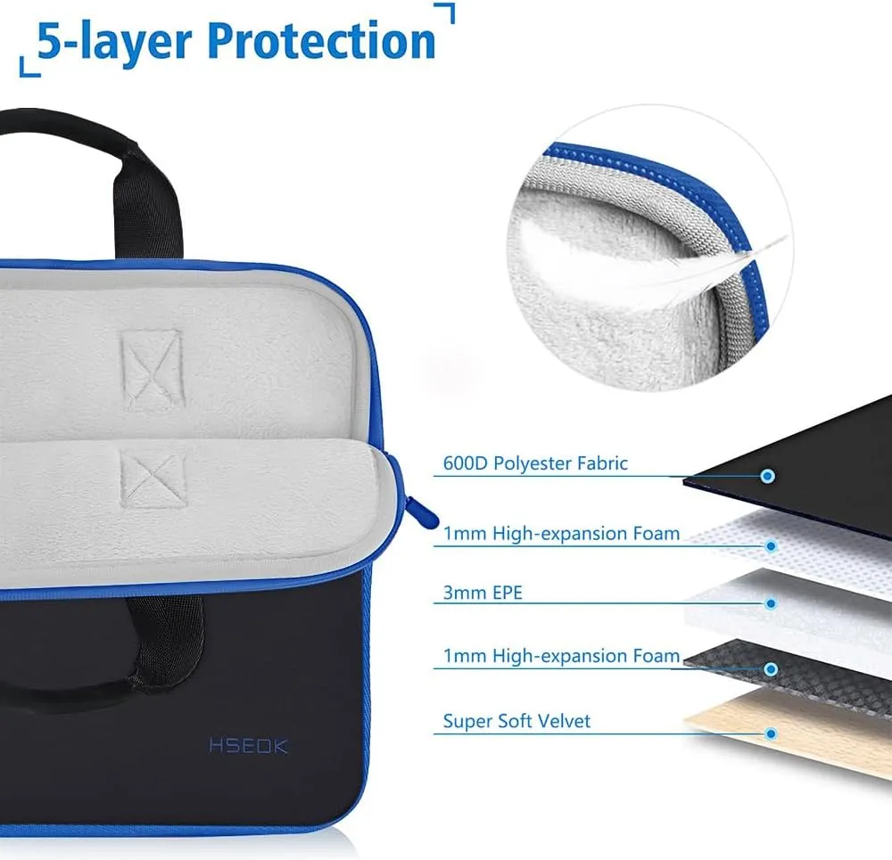 Hseok Laptop Sleeve 13.3-14 inch Case with Small Pouch, Neoprene Computer Bag Compatible with MacBook Pro 14" M4/M3/M2/M1 2025-2021, Mac Air/Pro 13.3" and Most 13-14 inch Notebooks,B01K03