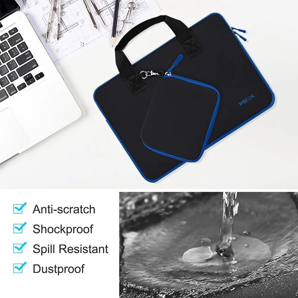 Hseok Laptop Sleeve 13.3-14 inch Case with Small Pouch, Neoprene Computer Bag Compatible with MacBook Pro 14" M4/M3/M2/M1 2025-2021, Mac Air/Pro 13.3" and Most 13-14 inch Notebooks,B01K03