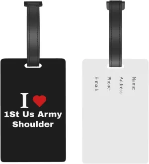 I Love 1St Us Army Shoulder Luggage Tags for Suitcases Travel Tags ID Labels for Women Men Travel Bag Luggage Accessories