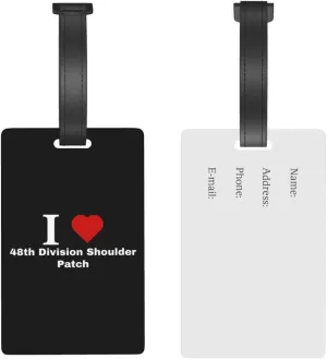 I Love 48th Division Shoulder Patch Luggage Tags for Suitcases Travel Tags ID Labels for Women Men Travel Bag Luggage Accessories