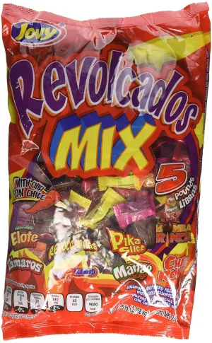 Jovy Revolcaditos Mix Assorted Flavored Candies with Chili| 5lb Bag | Mexican Candy