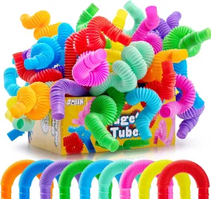 JOYIN 36 Pack Pop Tubes, Sensory Toys (Large) Fidget Toys Party Favors - 9 Colors, Creativity Learning & Fun for Toddler Kids - Perfect for Party, Goodie Bags Stuffers, Classroom School Reward