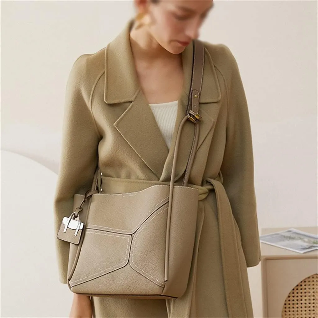 JSEIAJB Basket Texture Tote Bag Design Sigle Shoulder Portable Cross-body Commuting Bag