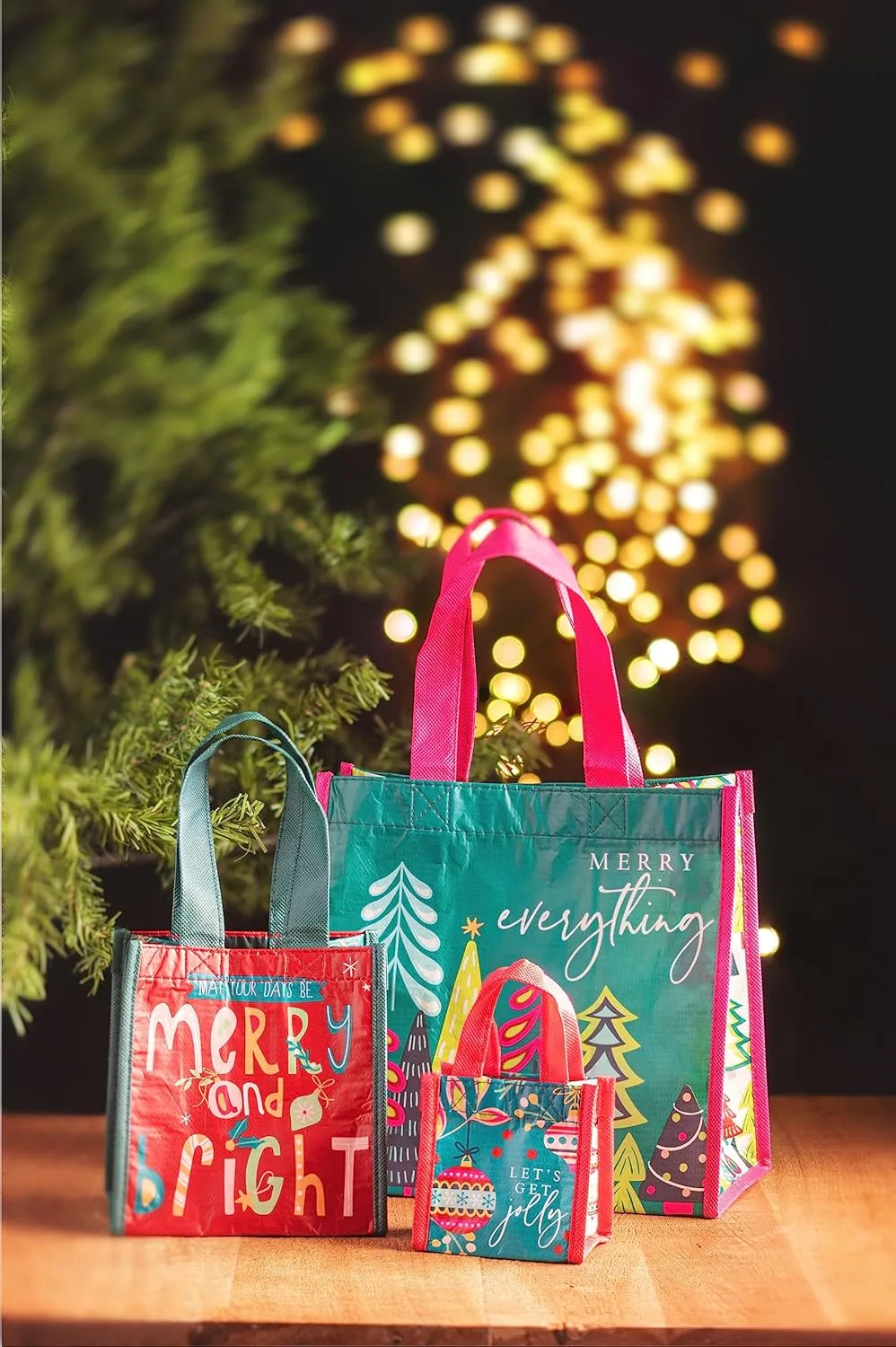 Karma Gifts, Holiday Recycled Gift Bags, Set of 3, Merry Everything